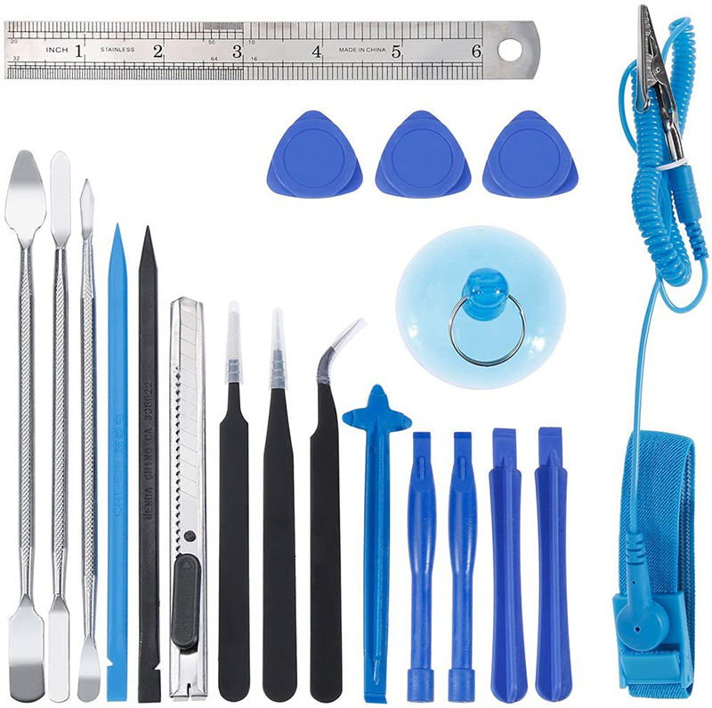 21 in 1 Opening Pry Tool Kit with Spudgers and Anti-Static Wrist Strap，Professional Repair Tool Kits for Mobile Phone 