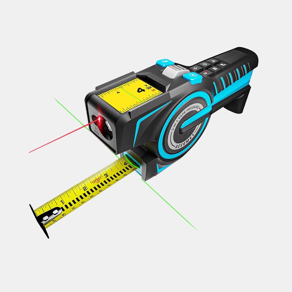 3-in-1 Digital Tape Measure, 330Ft Laser Measurement Tool & Auto Lock Tape with Instant Digital Readout