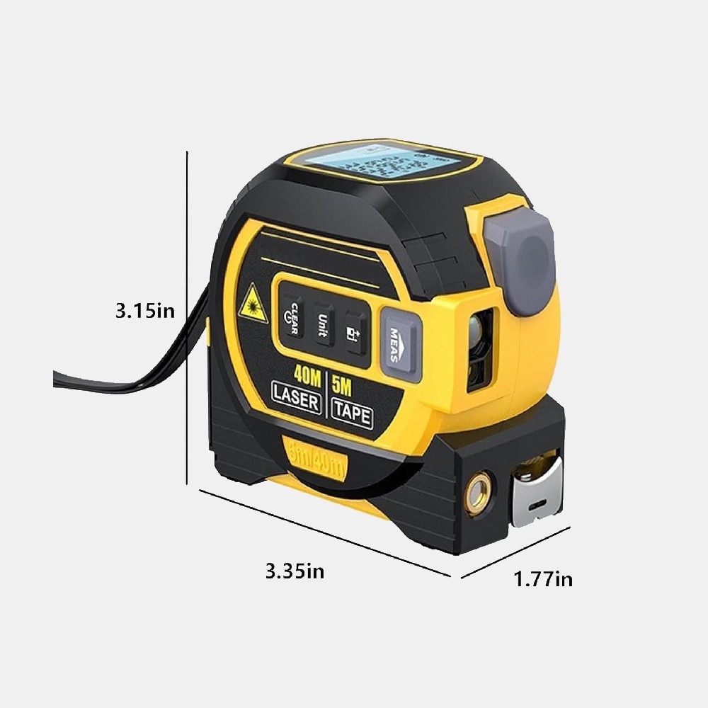 3-in-1 Digital Laser Tape Measure, 131Ft/40m Infrared Laser Measuring Tape Tool