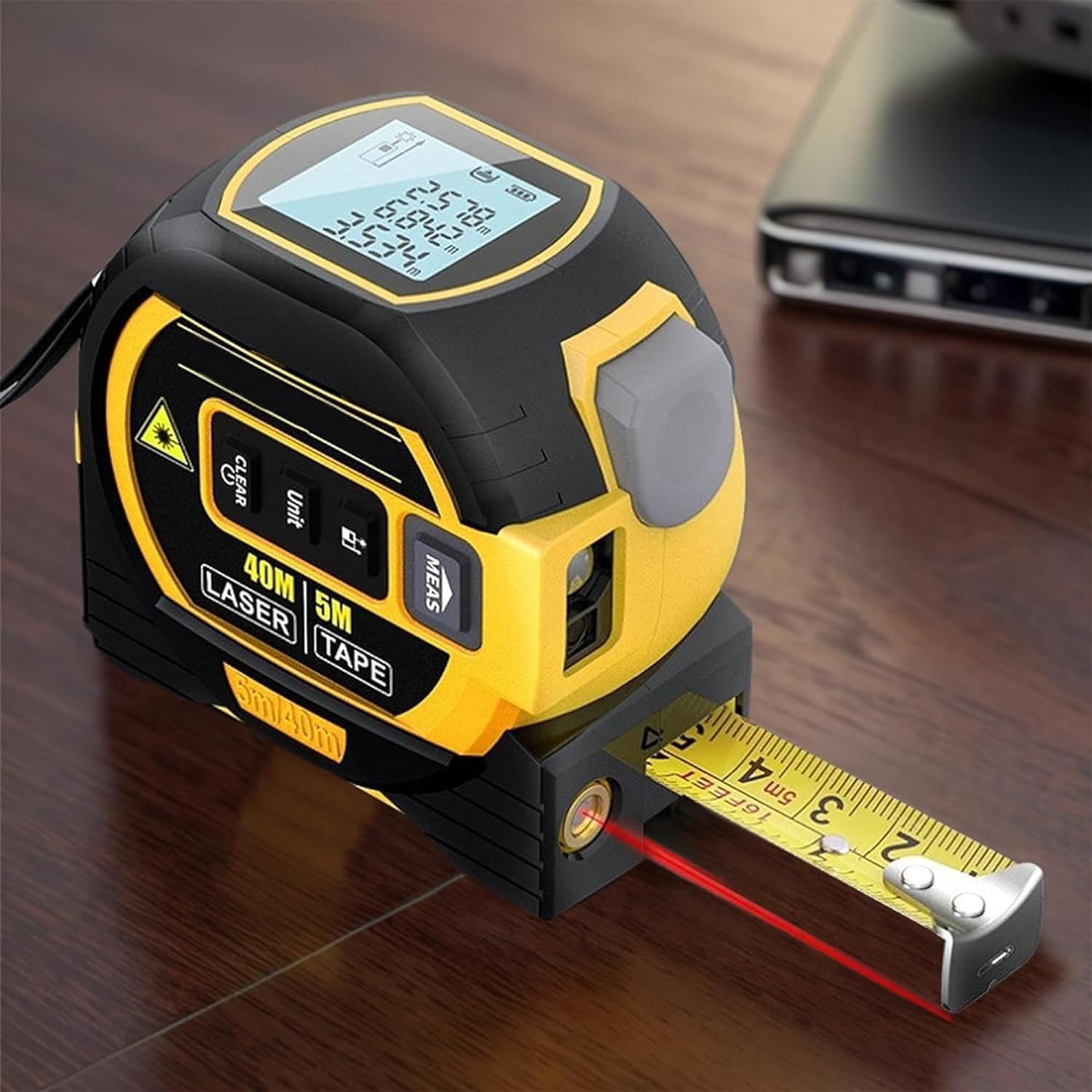 3-in-1 Digital Laser Tape Measure, 131Ft/40m Infrared Laser Measuring Tape Tool 